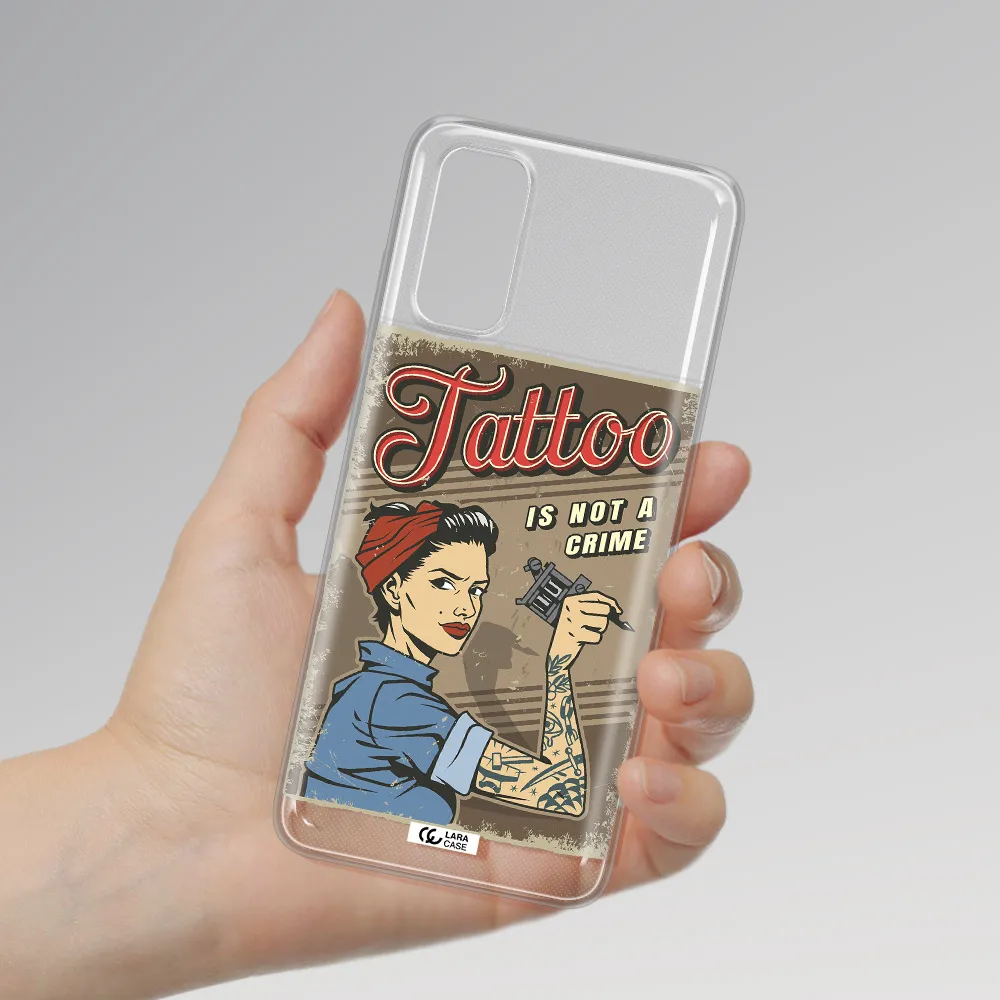 a woman with tattoo on her arm Samsung S20 Clear TPU Case