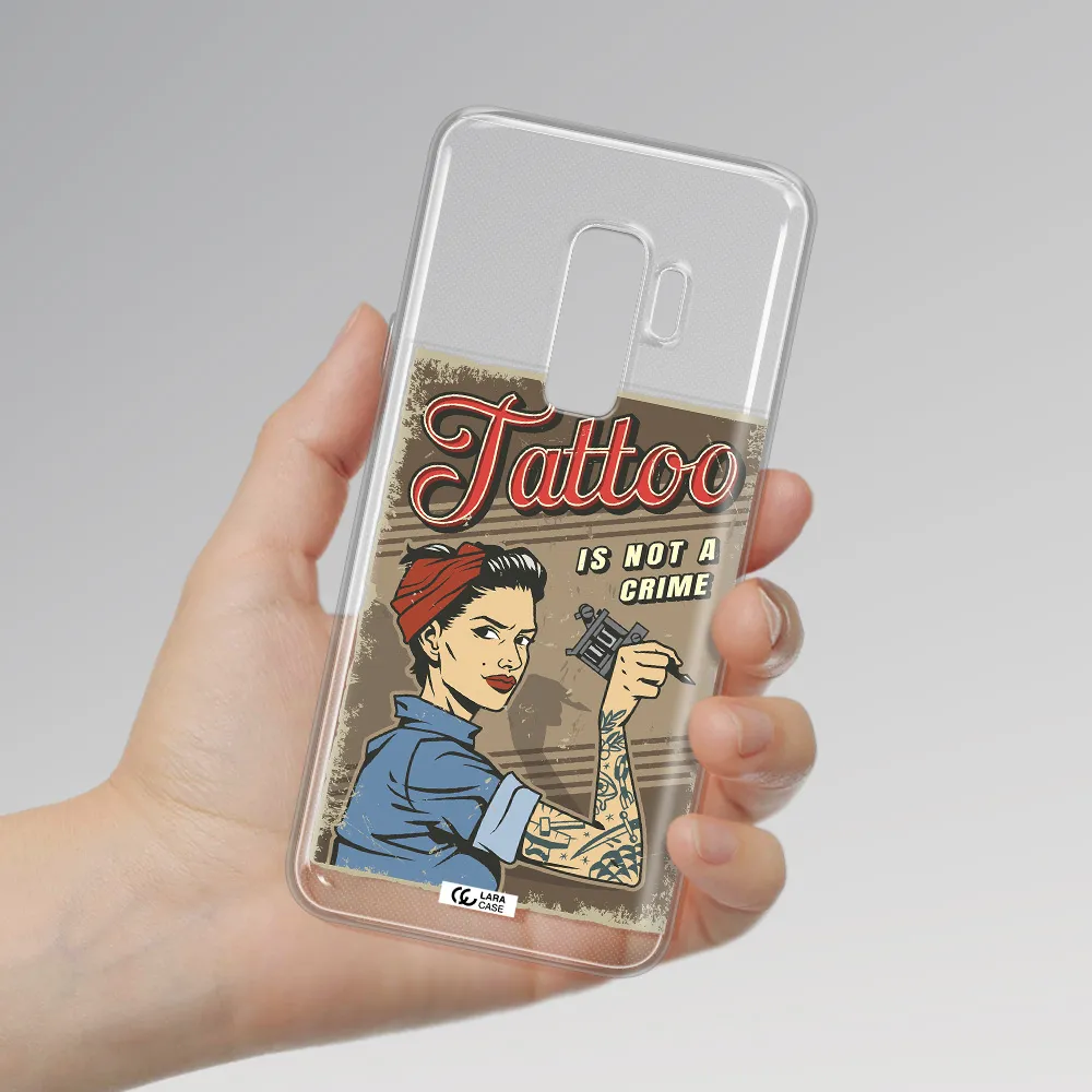 a woman with tattoo on her arm Samsung S9 Plus Clear TPU Case