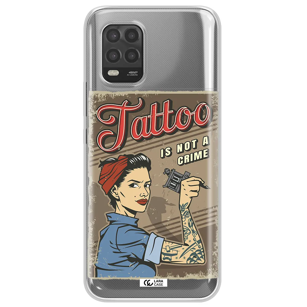 a woman with tattoo on her arm Xiaomi Mi 10 Lite Clear TPU Case