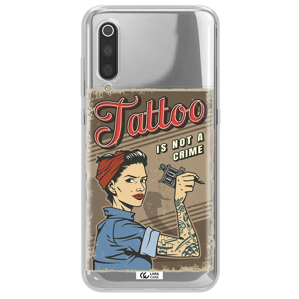 a woman with tattoo on her arm Xiaomi Mi 9 Clear TPU Case
