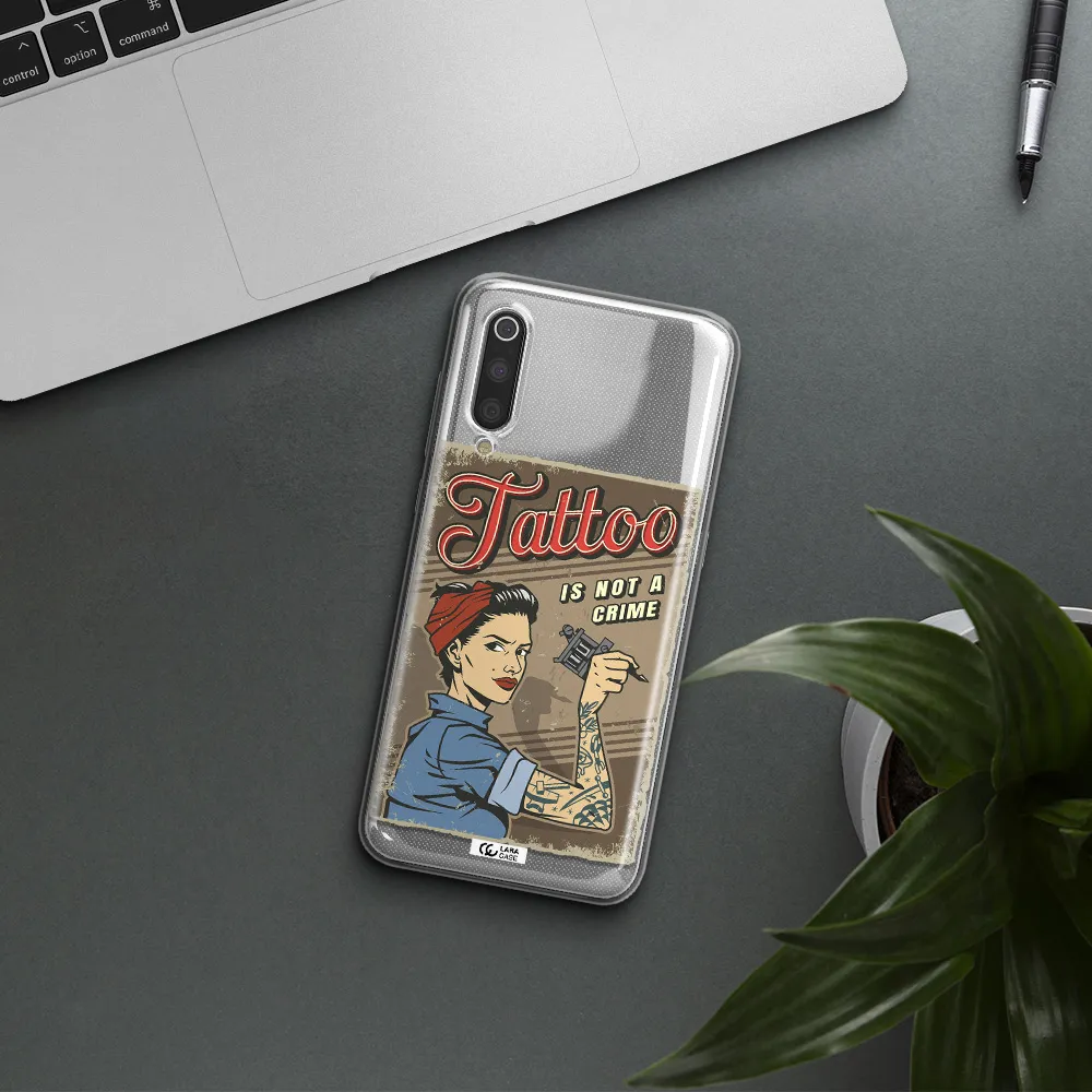 a woman with tattoo on her arm Xiaomi Mi 9 Clear TPU Case