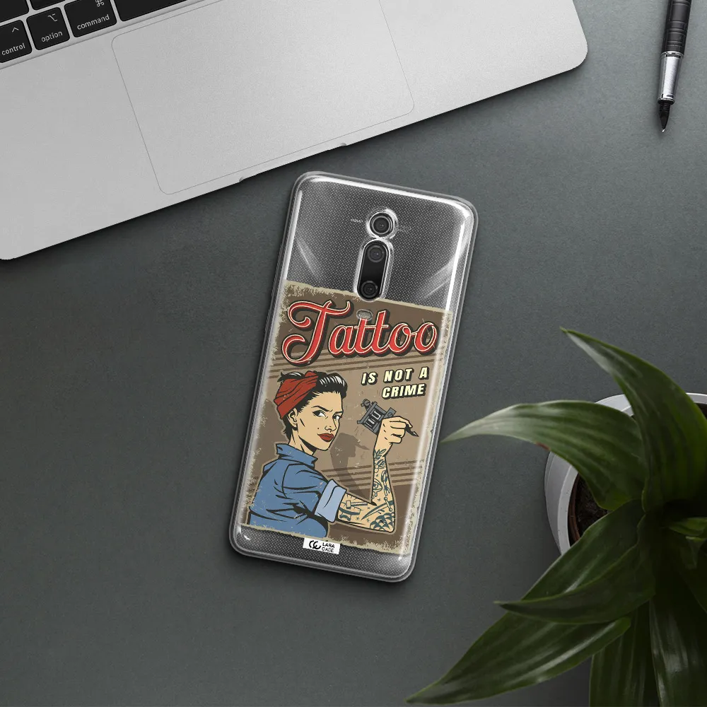 a woman with tattoo on her arm Xiaomi Mi 9T Clear TPU Case
