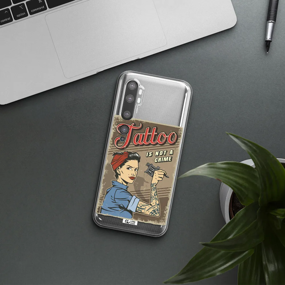 a woman with tattoo on her arm Xiaomi Mi Note 10 Clear TPU Case