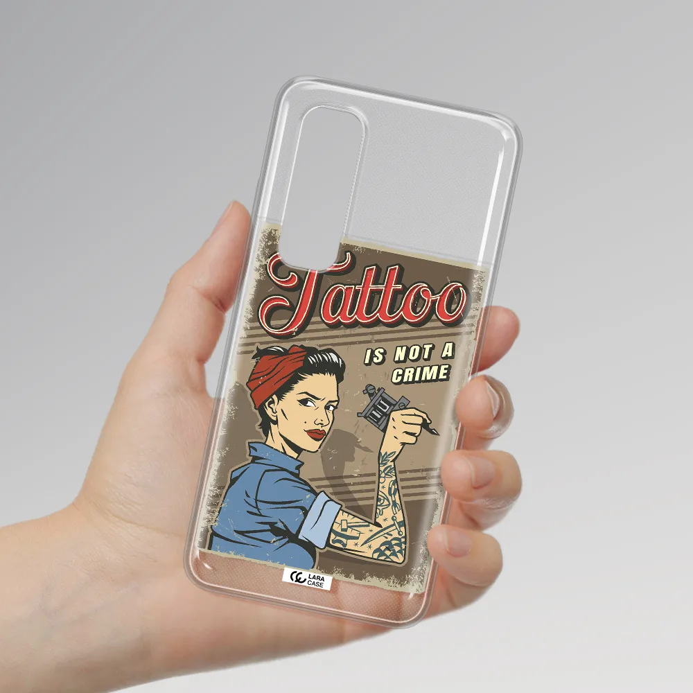 a woman with tattoo on her arm Xiaomi Mi Note 10 Lite Clear TPU Case