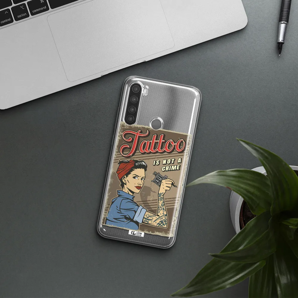 a woman with tattoo on her arm Xiaomi Note 8 Clear TPU Case