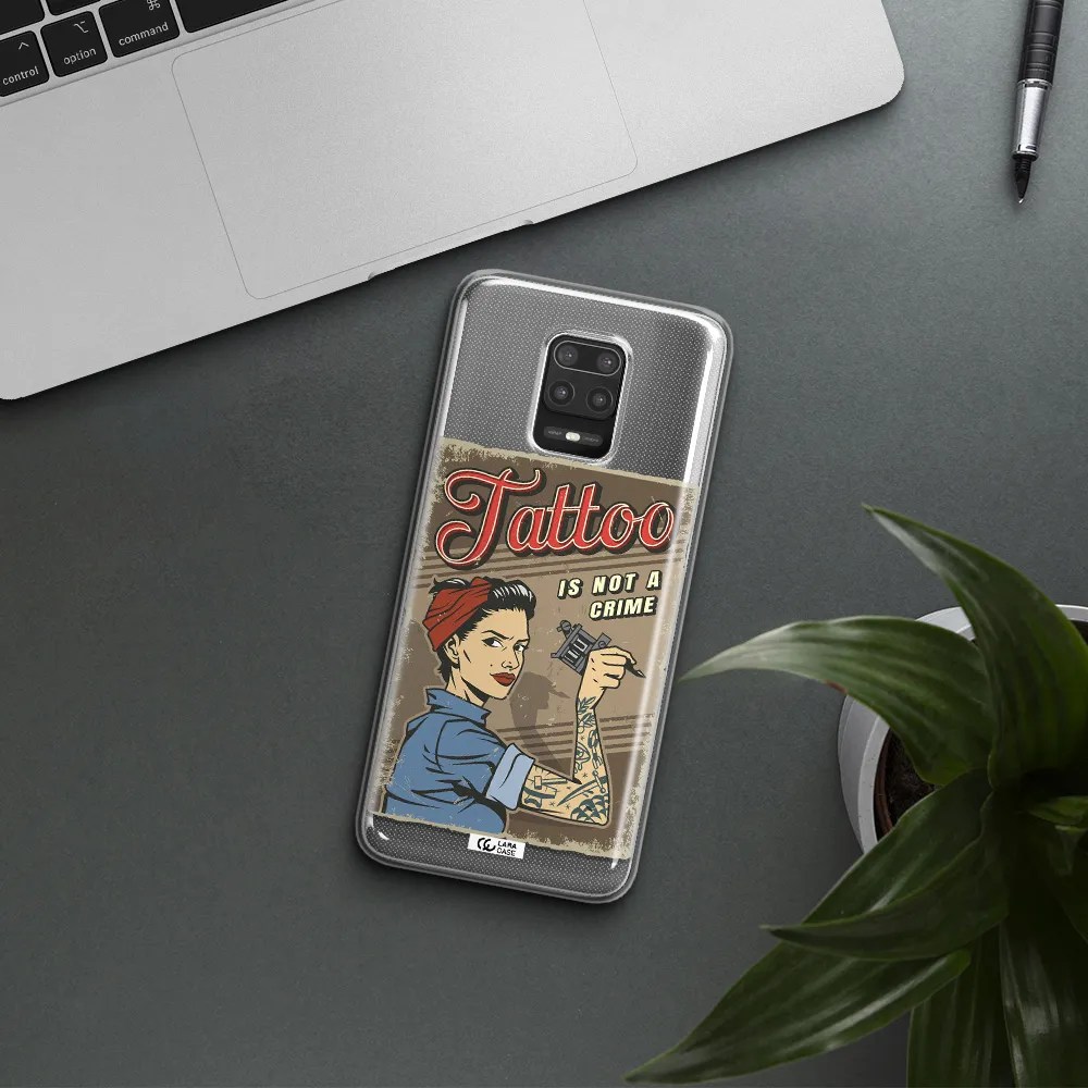 a woman with tattoo on her arm Xiaomi Note 9S Clear TPU Case