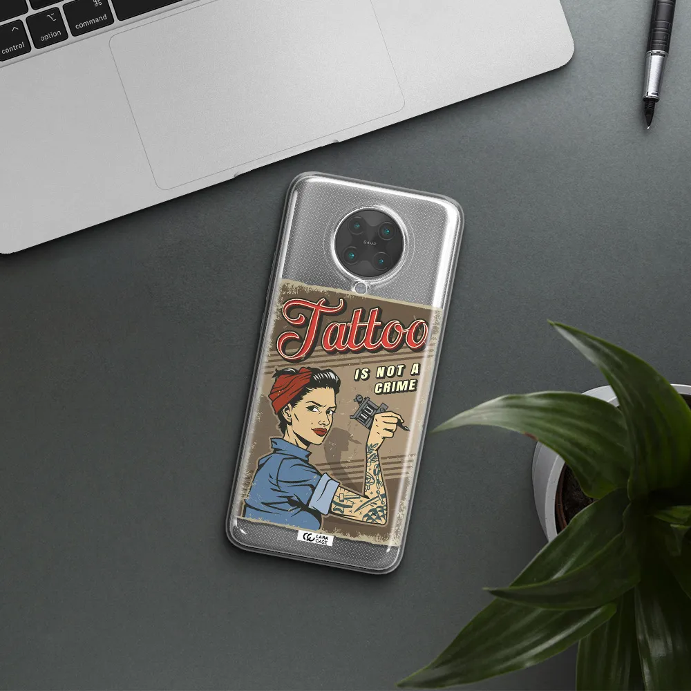 a woman with tattoo on her arm Xiaomi Poco F2 Pro Clear TPU Case