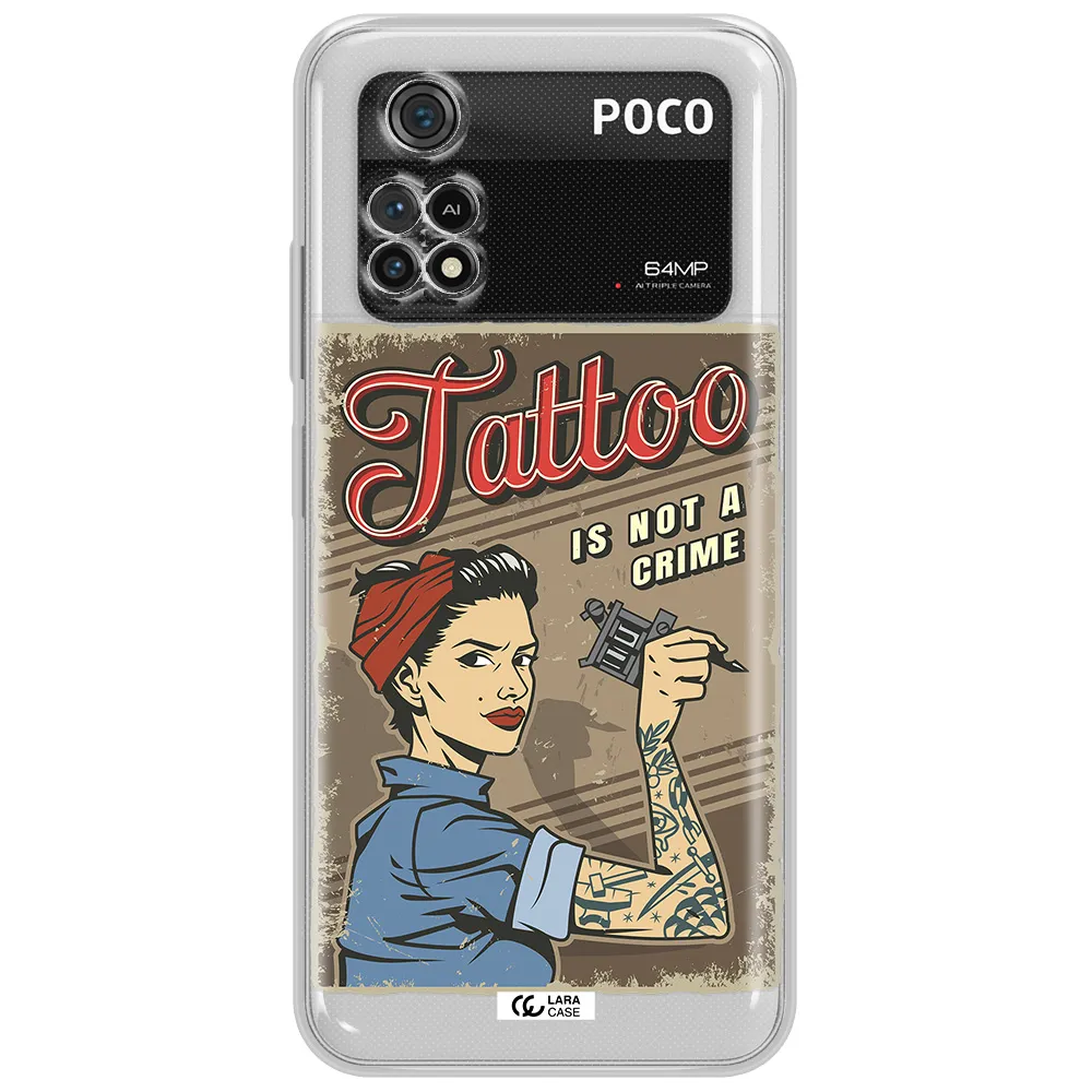 A Woman With Tattoo On Her Arm Xiaomi Poco M4 Pro 4G Clear Tpu Case