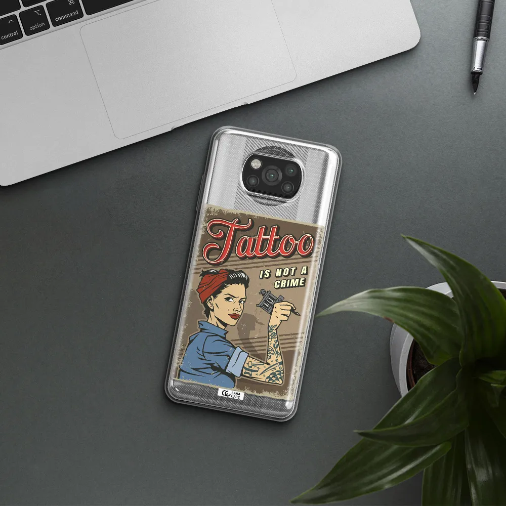 a woman with tattoo on her arm Xiaomi Poco X3 Clear TPU Case