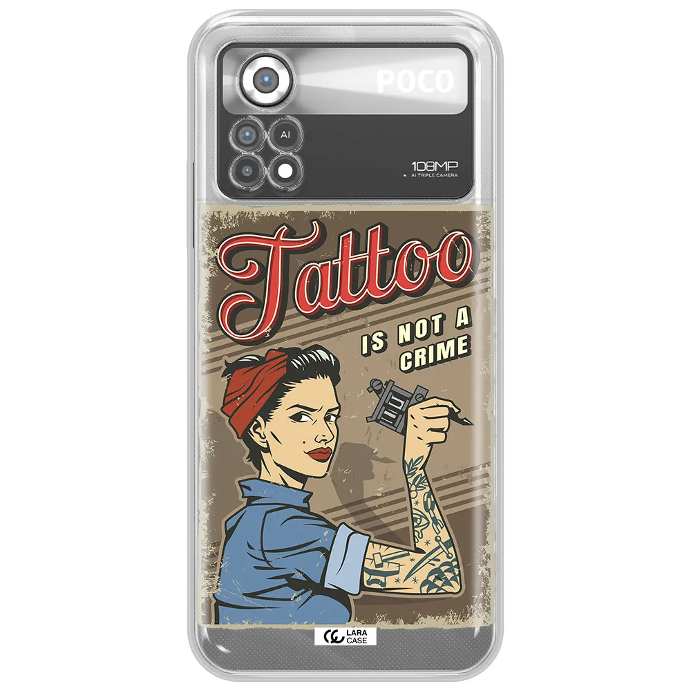 a woman with tattoo on her arm Xiaomi Poco X4 Pro Clear TPU Case