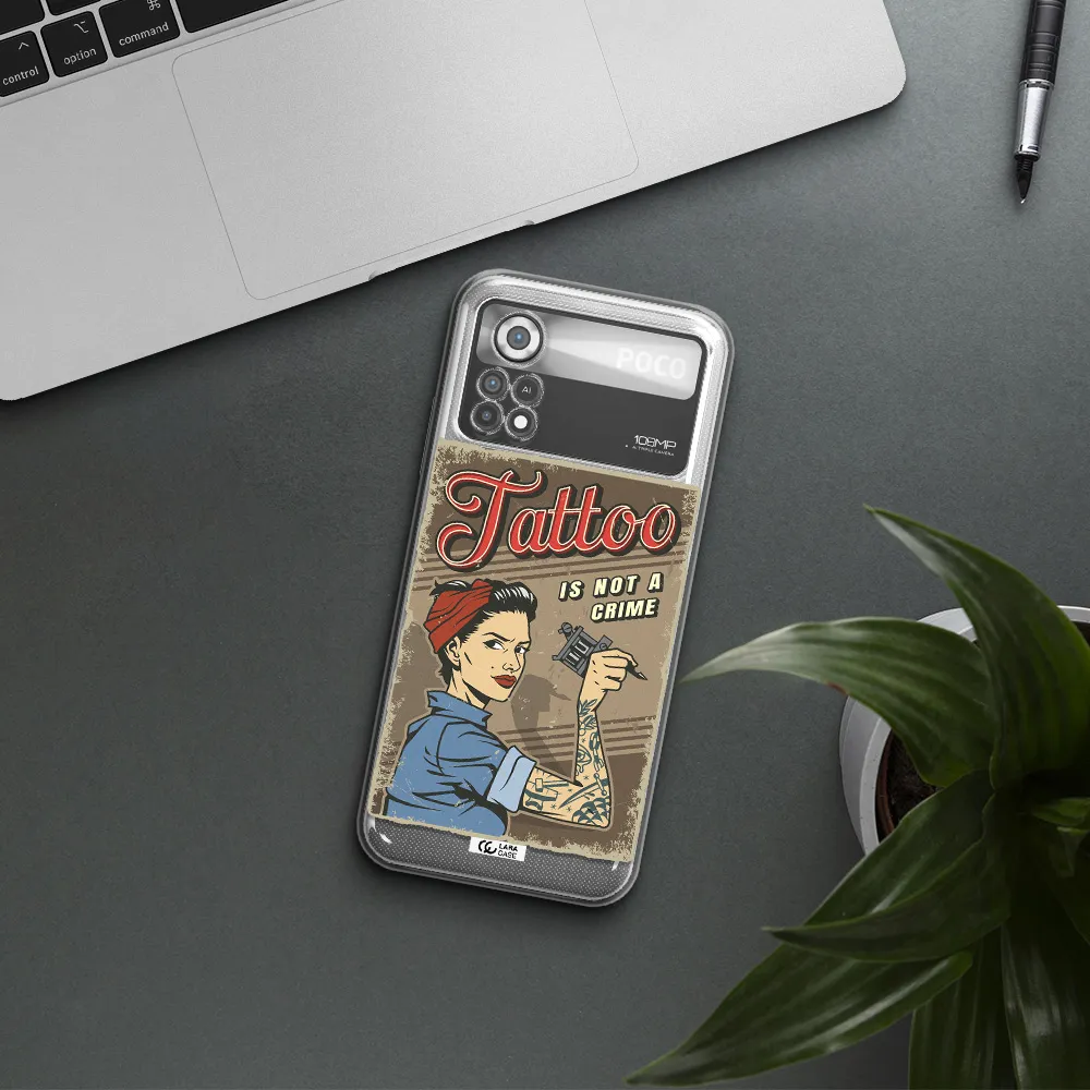 a woman with tattoo on her arm Xiaomi Poco X4 Pro Clear TPU Case