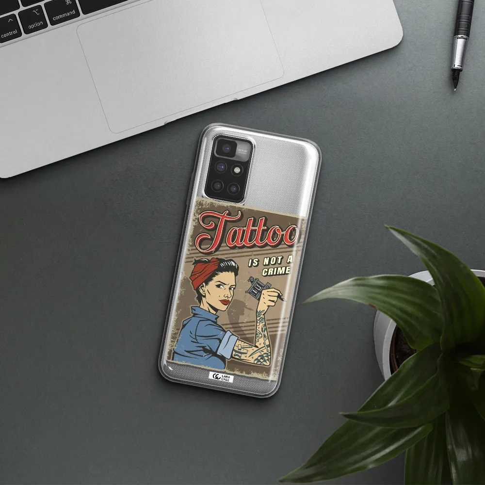 a woman with tattoo on her arm Xiaomi Redmi 10 Clear TPU Case