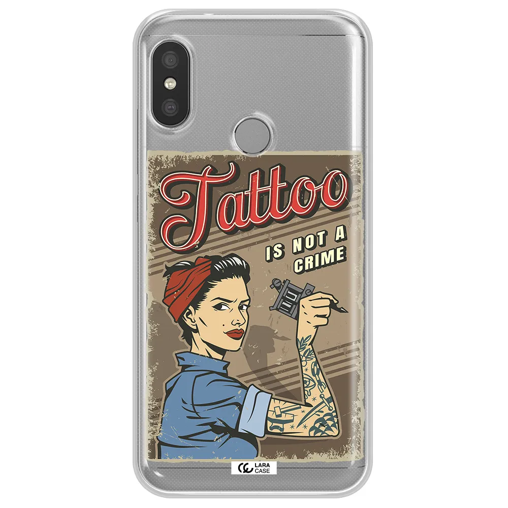 a woman with tattoo on her arm Xiaomi Redmi 6 Pro Clear TPU Case