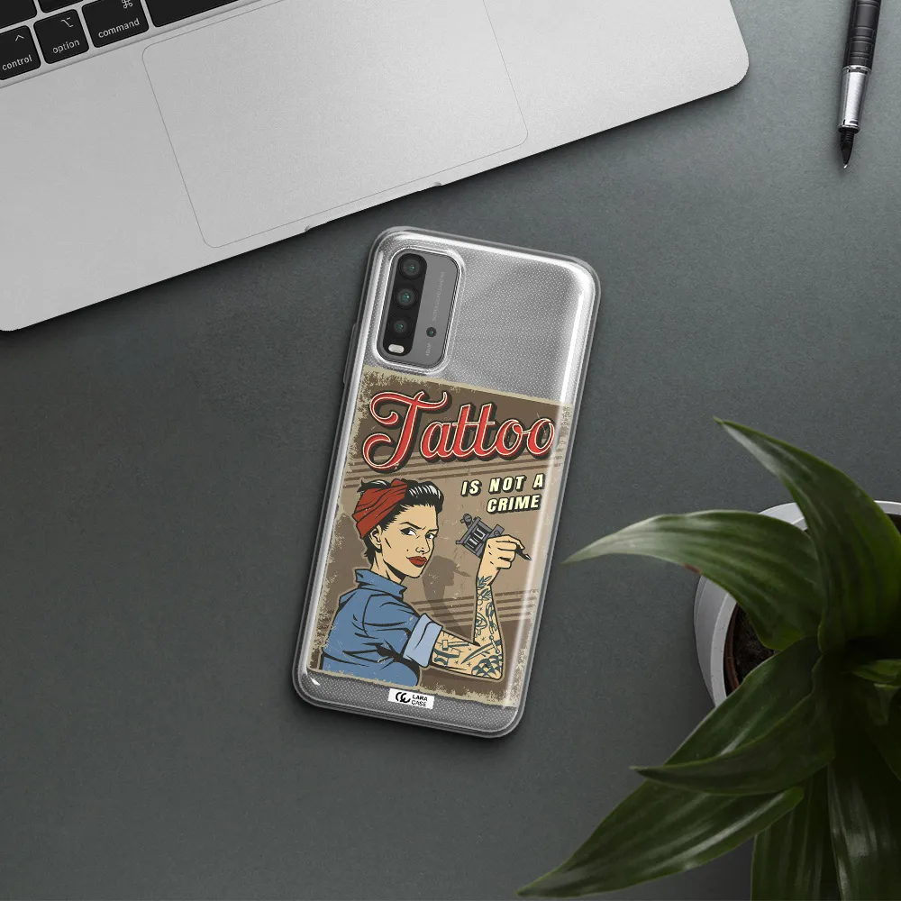 a woman with tattoo on her arm Xiaomi Redmi 9T Clear TPU Case