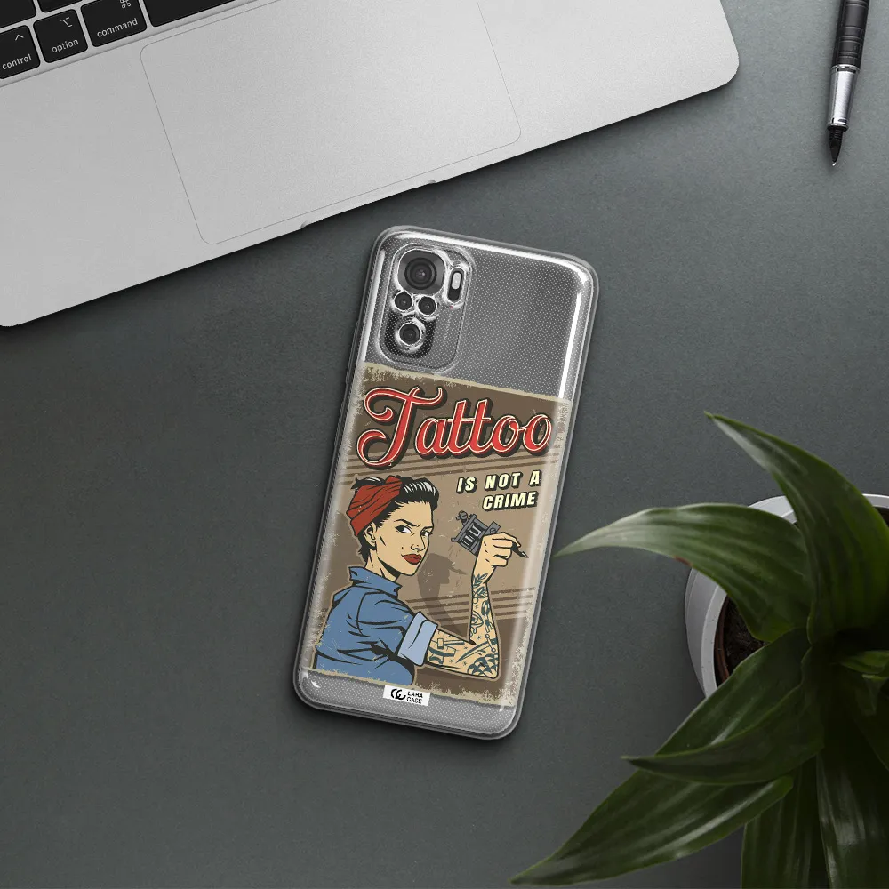 A Woman With Tattoo On Her Arm Xiaomi Redmi Note 10S Clear Tpu Case