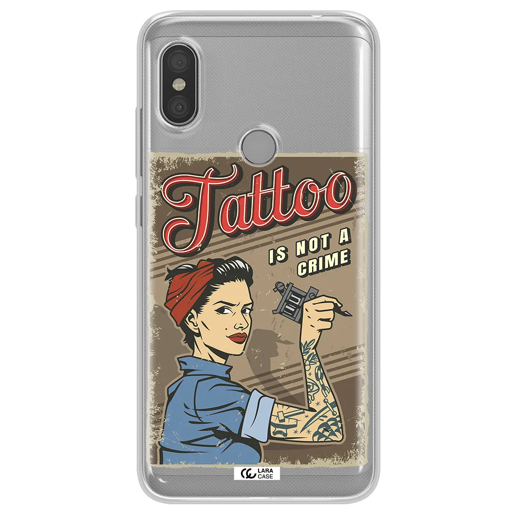 a woman with tattoo on her arm Xiaomi Redmi Note 6 Pro Clear TPU Case