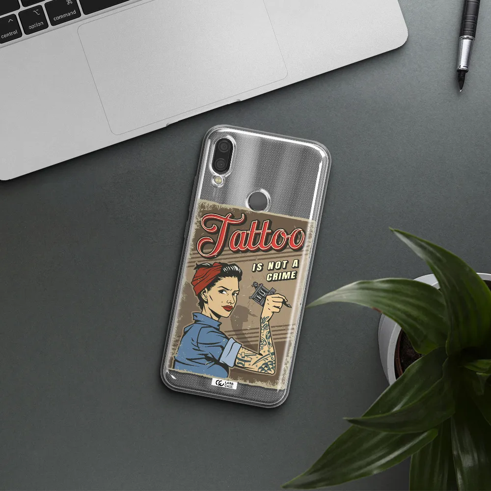 a woman with tattoo on her arm Xiaomi Redmi Note 7 Clear TPU Case