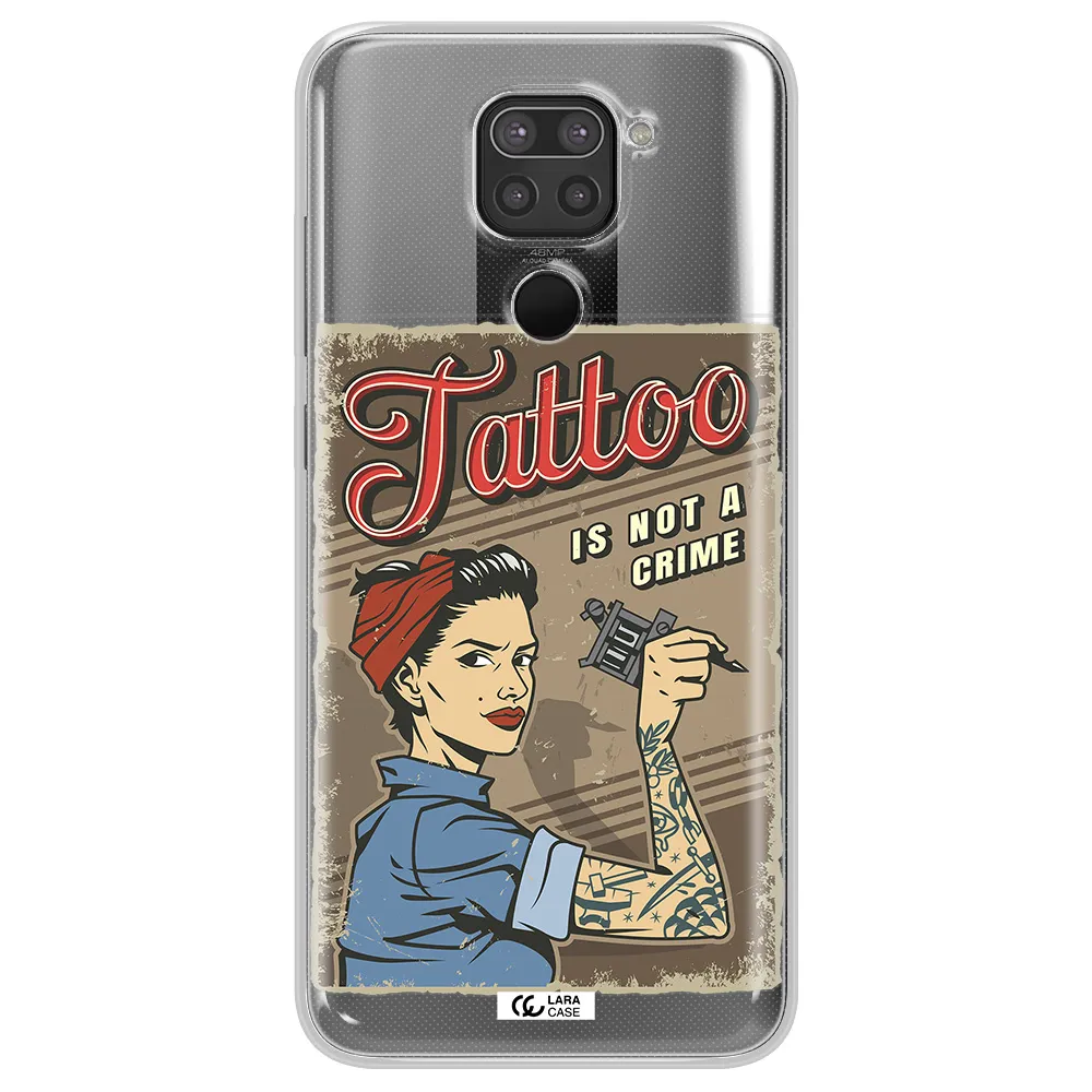 a woman with tattoo on her arm Xiaomi Redmi Note 9 Clear TPU Case