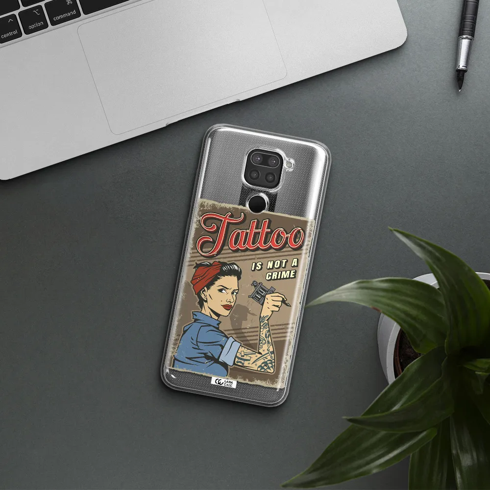 a woman with tattoo on her arm Xiaomi Redmi Note 9 Clear TPU Case