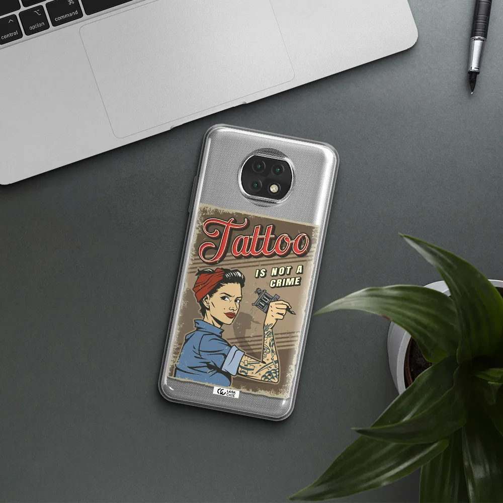 A Woman With Tattoo On Her Arm Xiaomi Redmi Note 9T Clear Tpu Case
