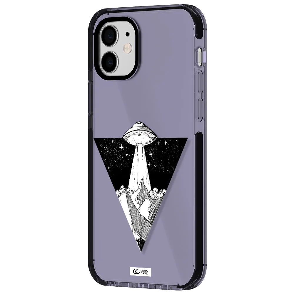 a triangle with a ufo in the sky Apple iPhone 11 impact Lilac Case