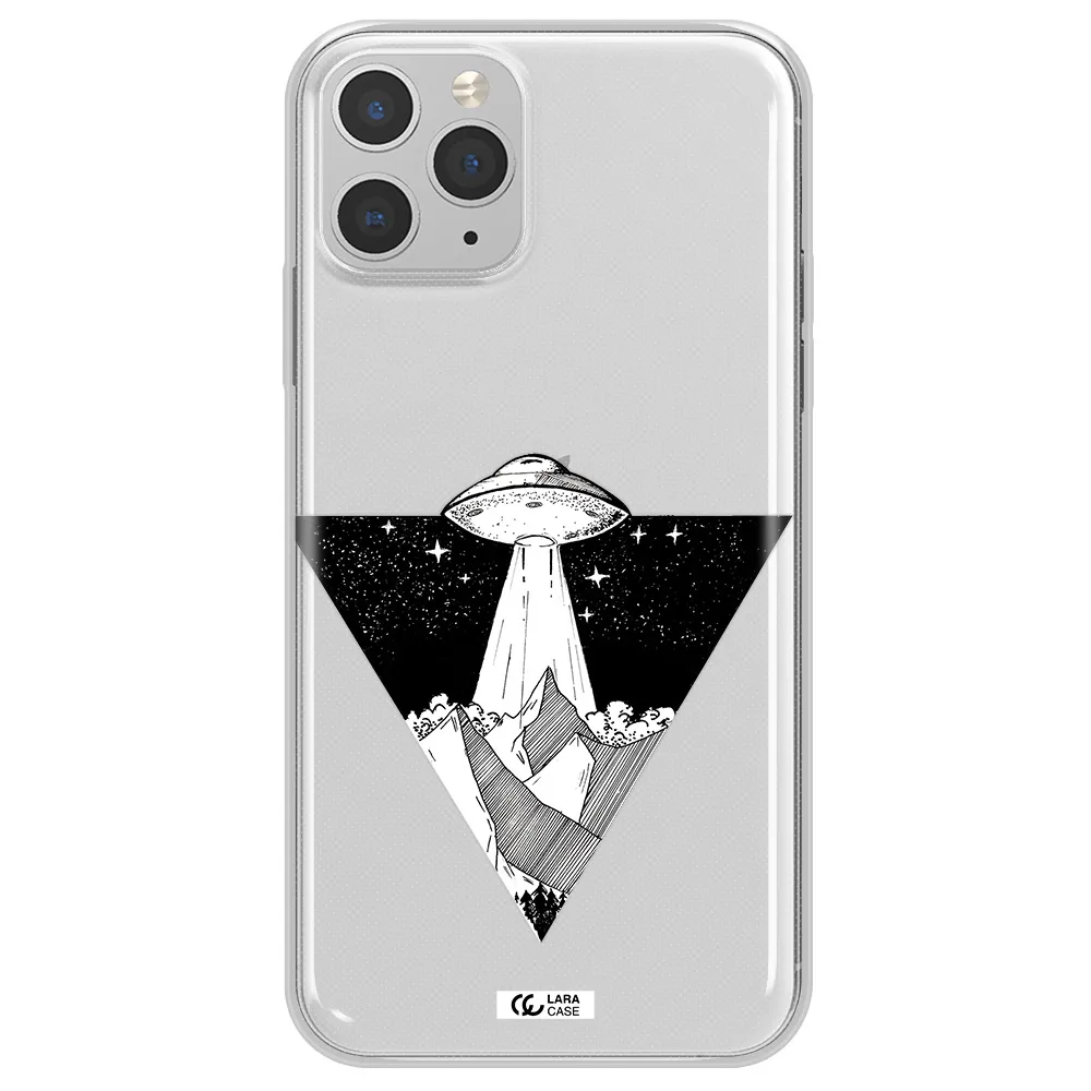 a triangle with a ufo in the sky Apple iPhone 11 pro Clear TPU Case