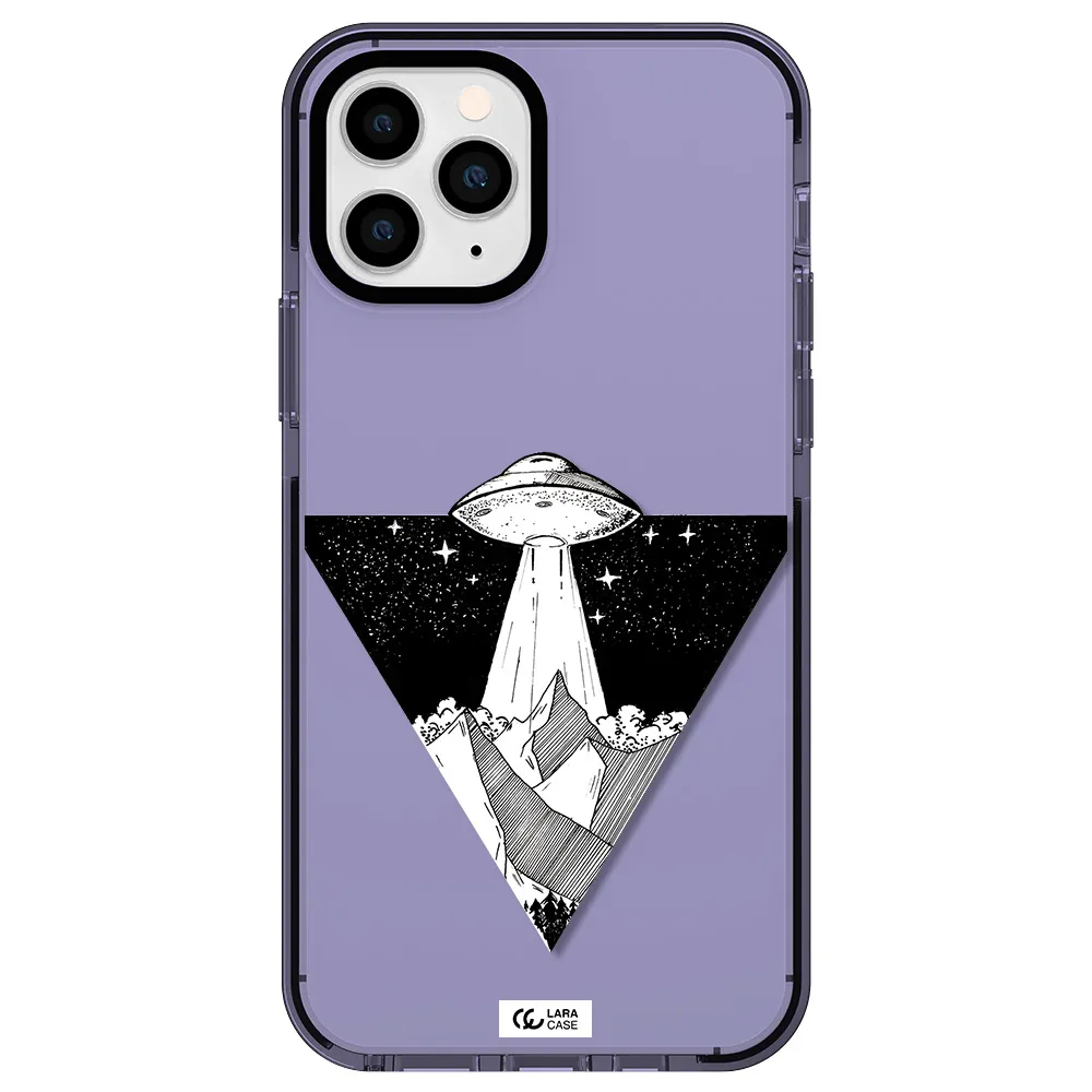 a triangle with a ufo in the sky Apple iPhone 11 pro max impact Lilac Case