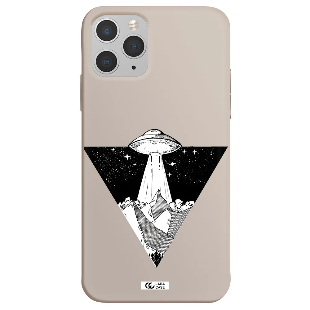 a triangle with a ufo in the sky Apple iPhone 11 pro max Silicone Stone Case