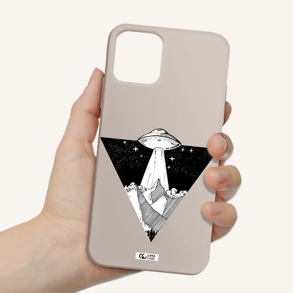 a triangle with a ufo in the sky Apple iPhone 11 pro Silicone Stone Case