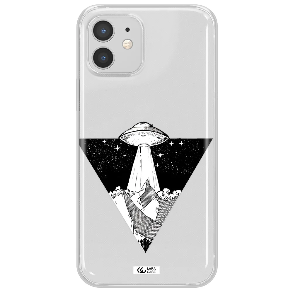 a triangle with a ufo in the sky Apple iPhone 12 mini Clear TPU Case