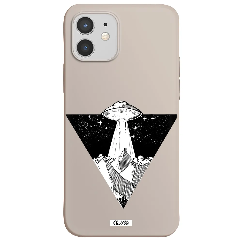 a triangle with a ufo in the sky Apple iPhone 12 mini Silicone Stone Case