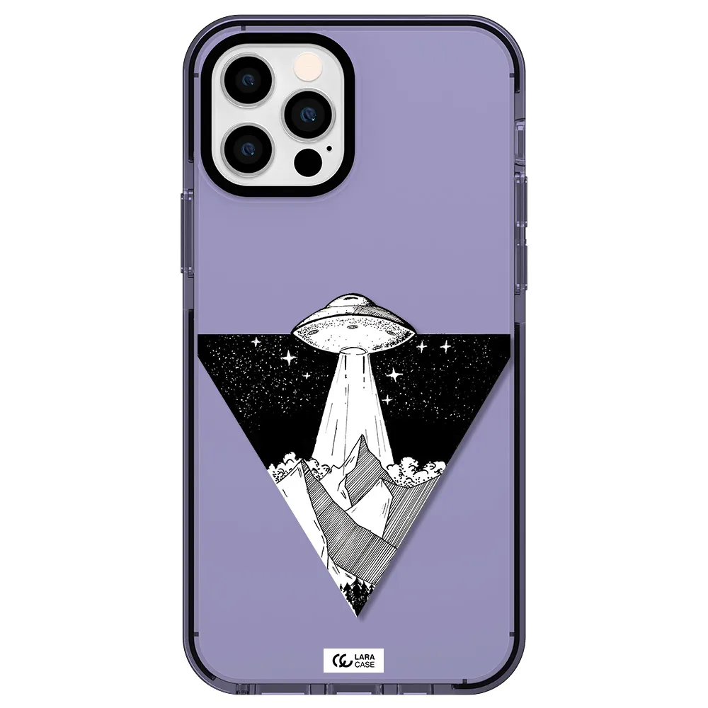 a triangle with a ufo in the sky Apple iPhone 12 pro impact Lilac Case