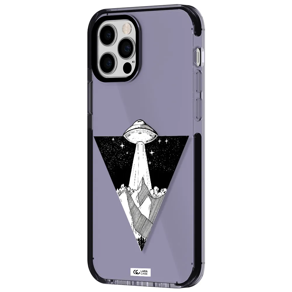 a triangle with a ufo in the sky Apple iPhone 12 pro impact Lilac Case