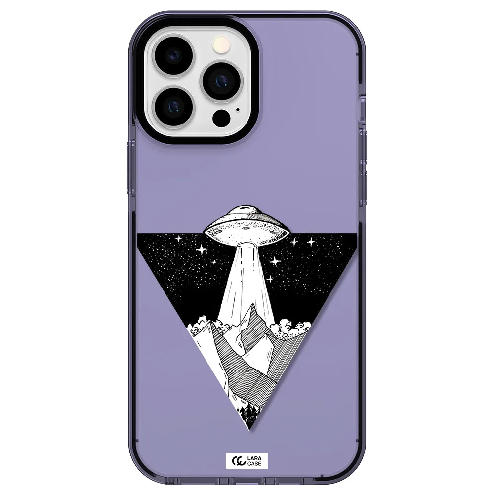 a triangle with a ufo in the sky Apple iPhone 13 Pro Max impact Lilac Case
