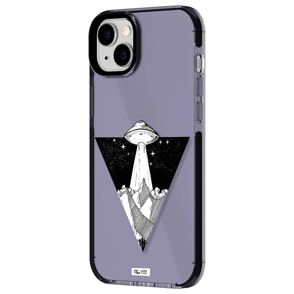 a triangle with a ufo in the sky Apple iPhone 14 plus impact Lilac Case