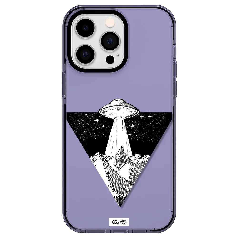 a triangle with a ufo in the sky Apple iPhone 15 Pro Max impact Lilac Case