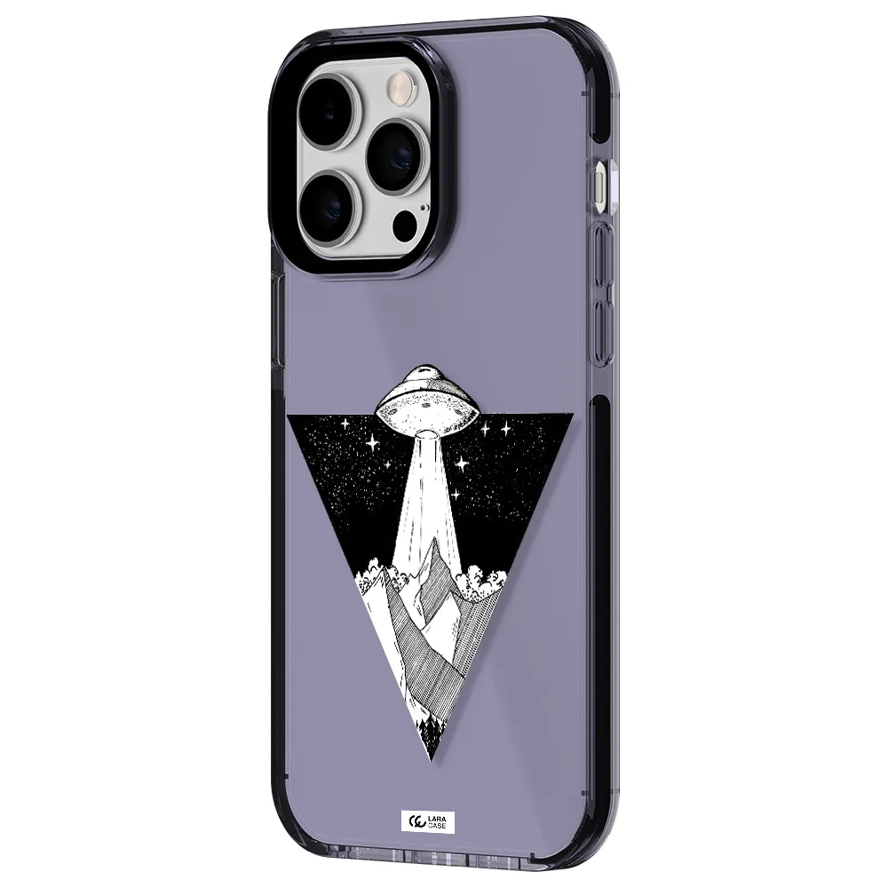 a triangle with a ufo in the sky Apple iPhone 15 Pro Max impact Lilac Case