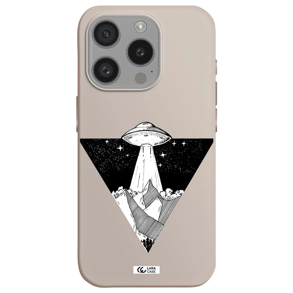 A Triangle With A Ufo In The Sky Apple Iphone 15 Pro Silicone Stone Case