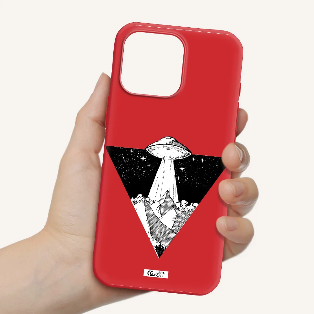 A Triangle With A Ufo In The Sky Apple Iphone 16 Pro Max Silicone Stone Case