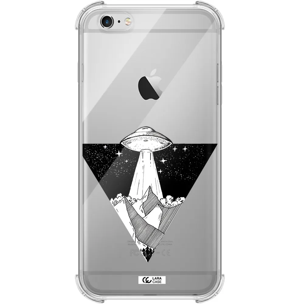 a triangle with a ufo in the sky Apple iPhone 6 plus Clear PC Case