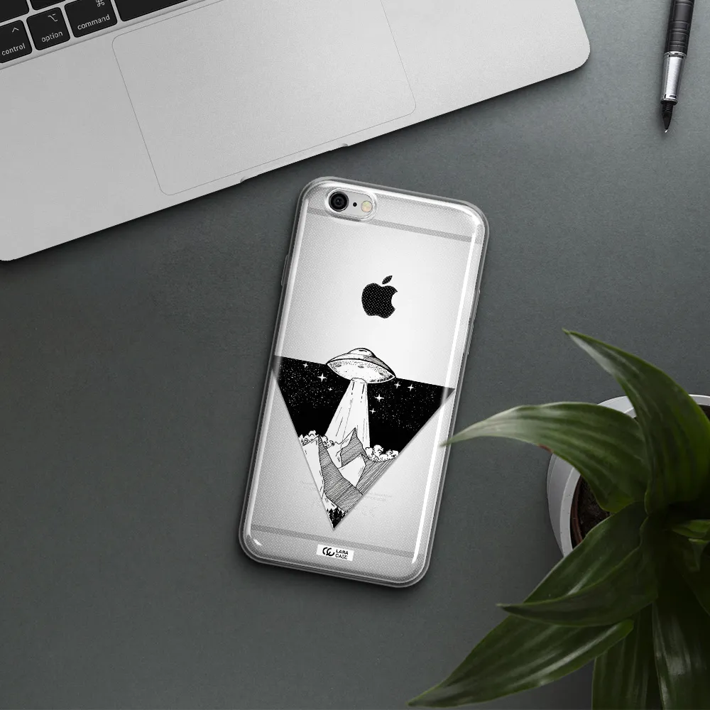 a triangle with a ufo in the sky Apple iPhone 6 plus Clear TPU Case