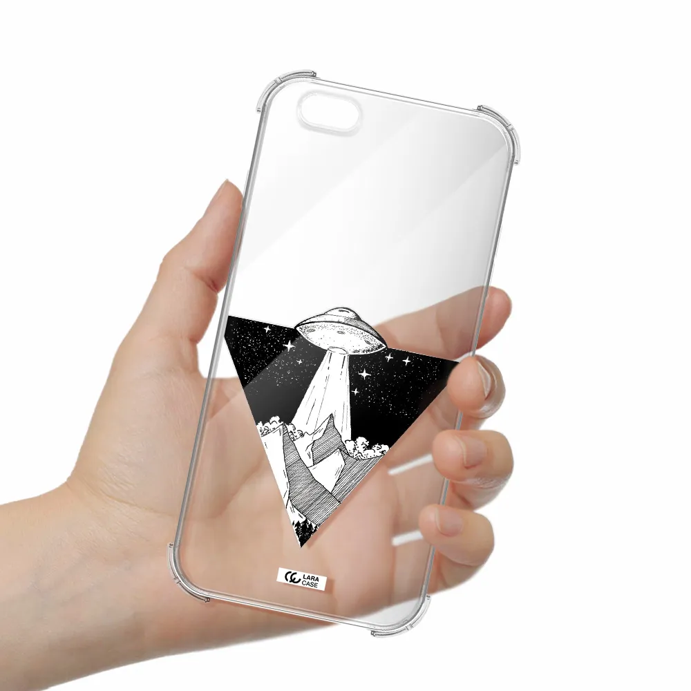 a triangle with a ufo in the sky Apple iPhone 6 s plus Clear PC Case