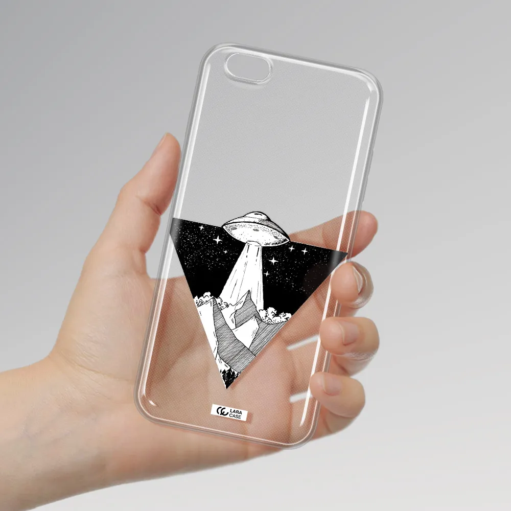 a triangle with a ufo in the sky Apple iPhone 6 s plus Clear TPU Case