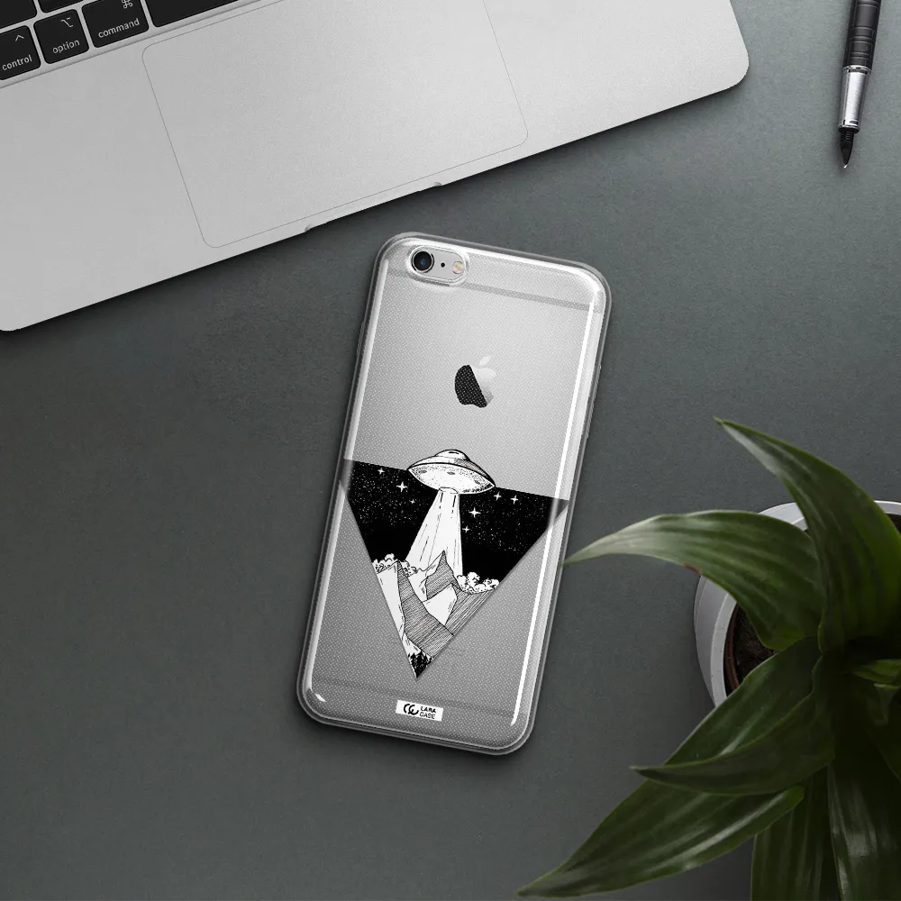 a triangle with a ufo in the sky Apple iPhone 6 s plus Clear TPU Case