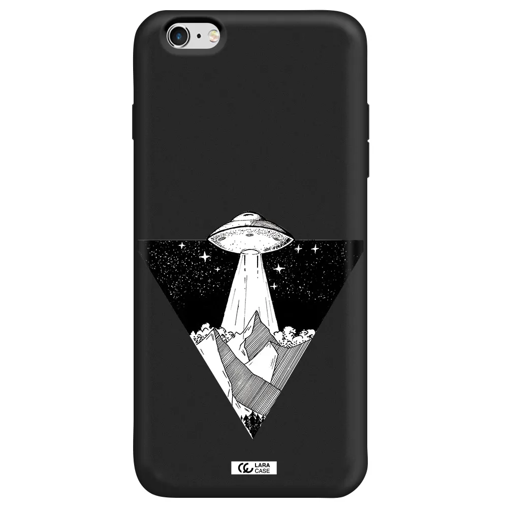 a triangle with a ufo in the sky Apple iPhone 6 s plus Silicone black Case