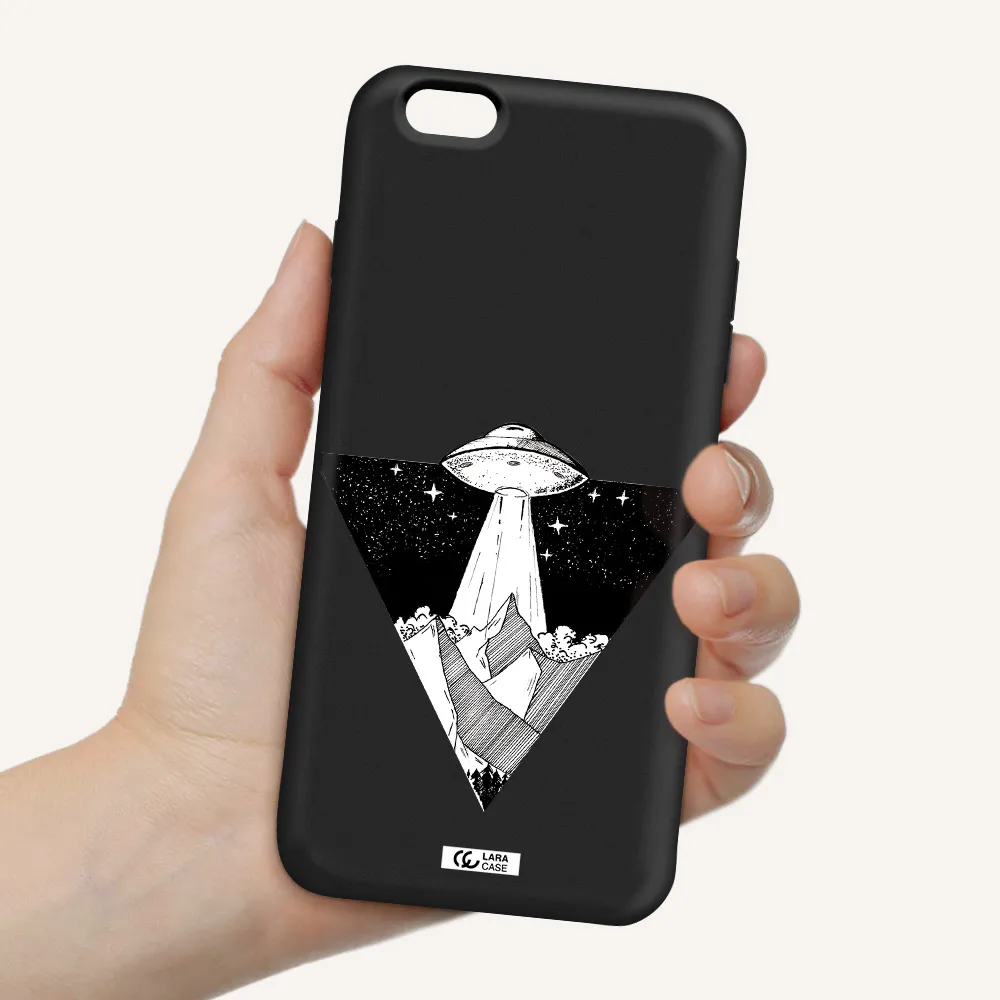 a triangle with a ufo in the sky Apple iPhone 6 s plus Silicone black Case