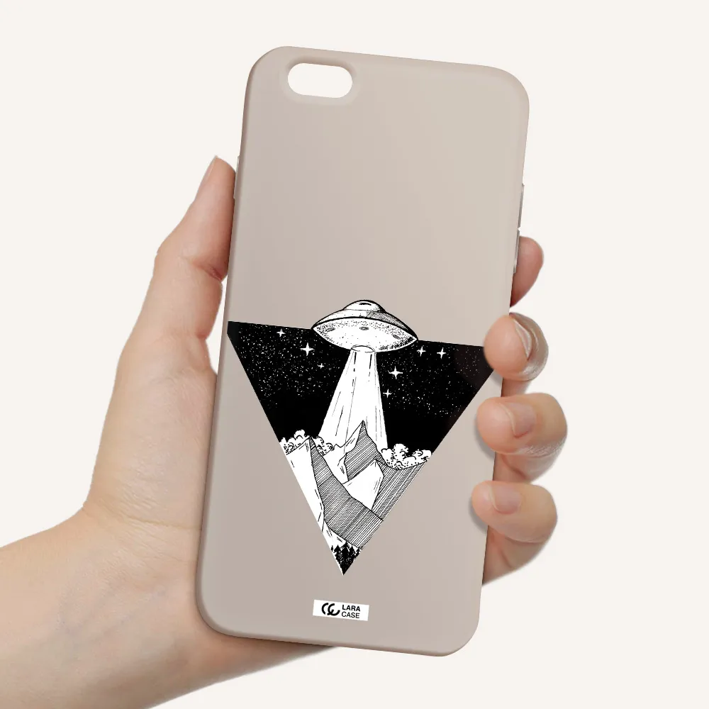 a triangle with a ufo in the sky Apple iPhone 6 s plus Silicone Stone Case