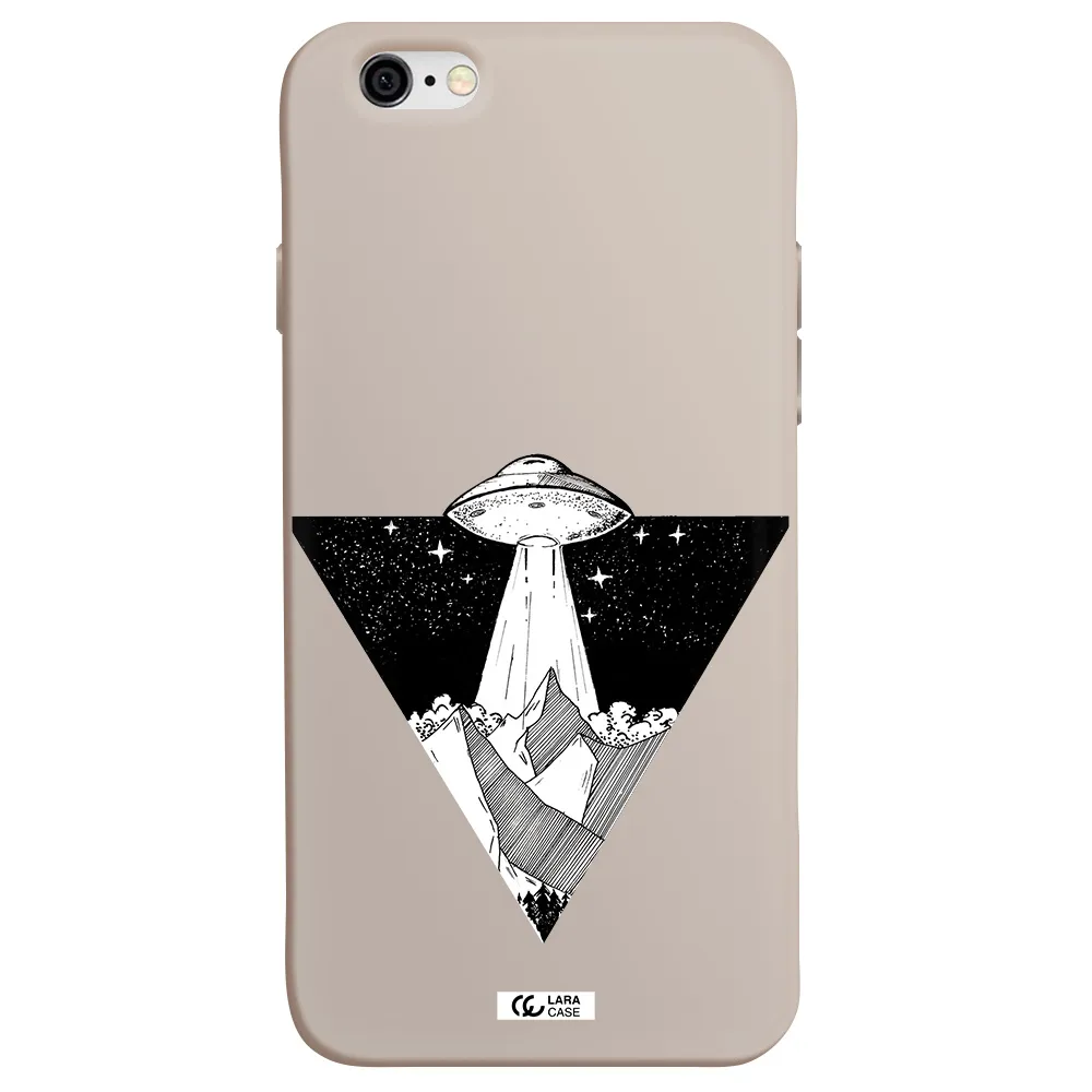 a triangle with a ufo in the sky Apple iPhone 6 Silicone Stone Case