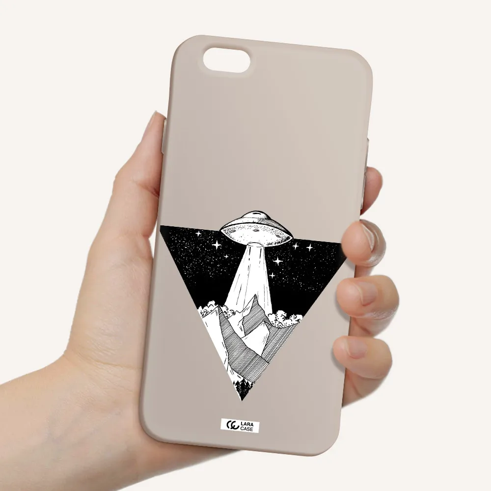 a triangle with a ufo in the sky Apple iPhone 6 Silicone Stone Case