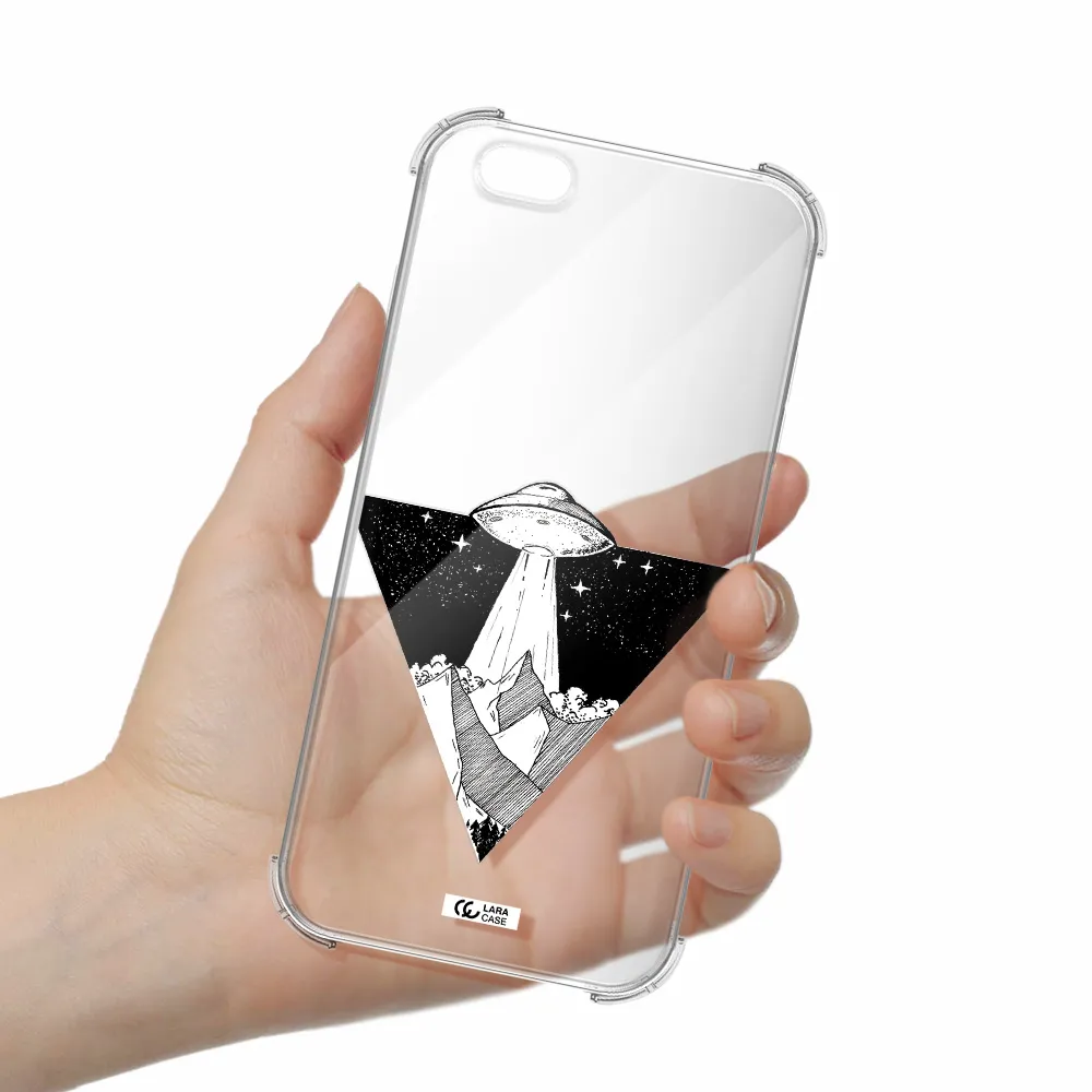 a triangle with a ufo in the sky Apple iPhone 6S Clear PC Case
